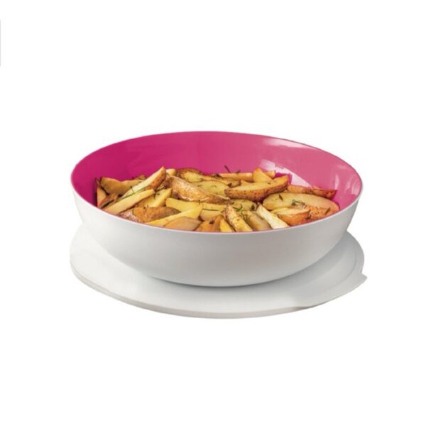 Tigela com Tampa Allegra  Rosa com Branco 3,5L