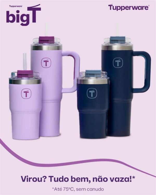 Copo Térmico Big T Com Canudo  Lilás 630ml - Image 6