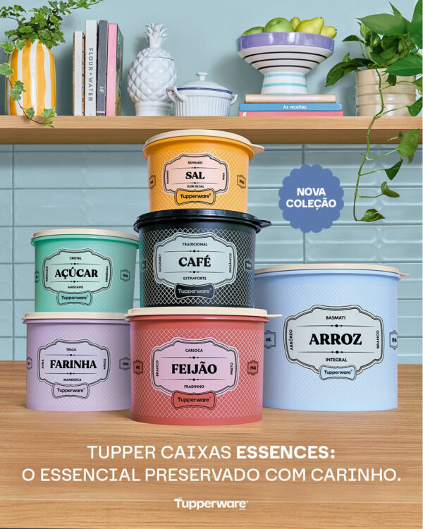 Pote Tupper Caixa Café E Filtro  Essences Preto 500g e 30 Filtros - Image 5