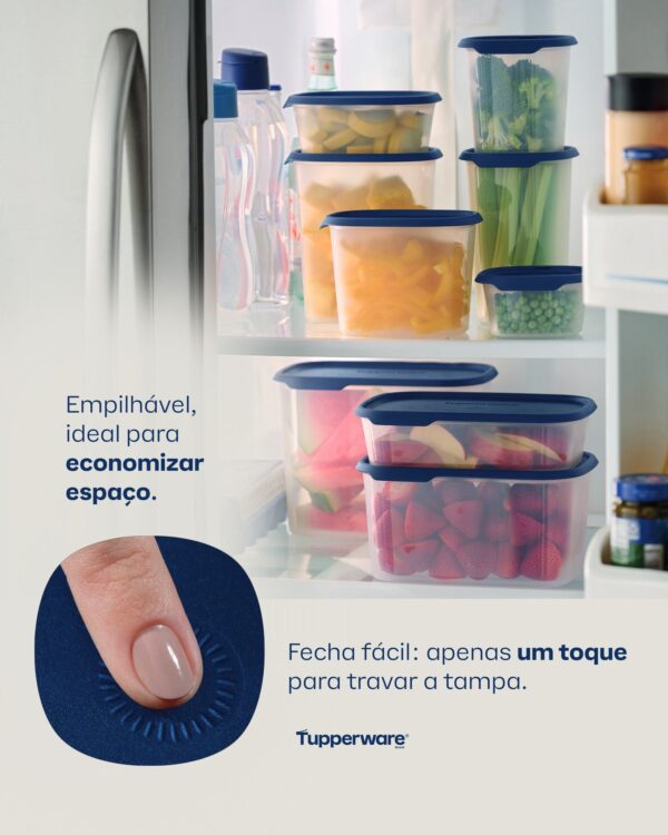 Pote Hermético One Touch Fresh  Azul 1,3L - Image 3