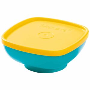 Tigela Hermética Infantil  300ml Azul e Amarelo Tropical