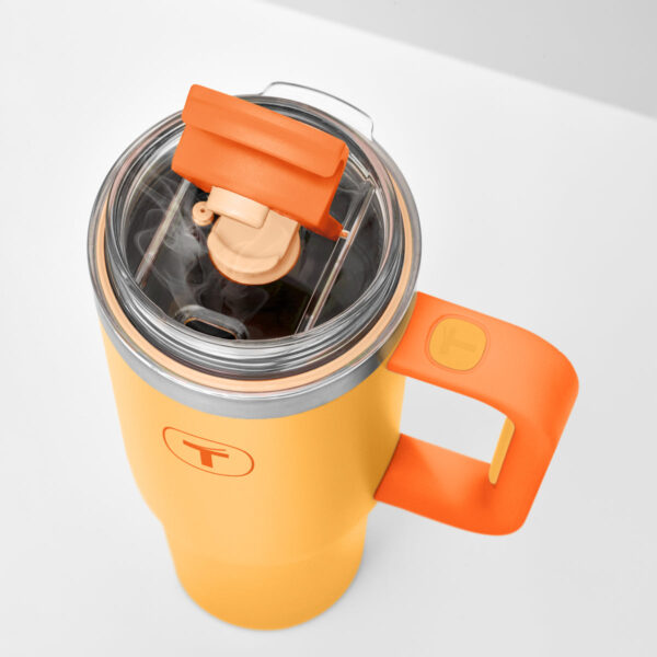 Copo Térmico Big T Com Canudo  Amarelo com Laranja 1,1L - Image 5
