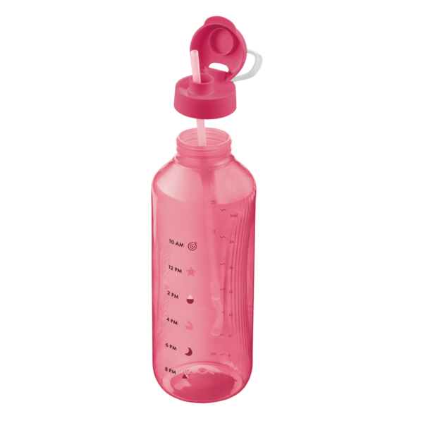 Garrafa de Água  Aquavibe com Canudo Flexível 2L Rosa - Image 5