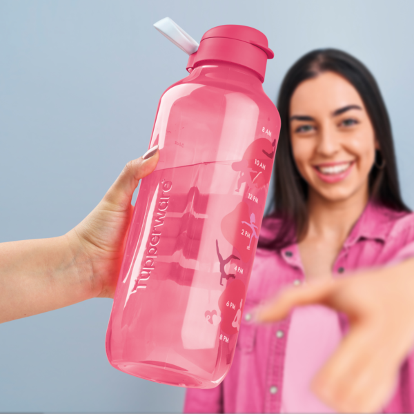 Garrafa de Água  Aquavibe com Canudo Flexível 2L Rosa - Image 3